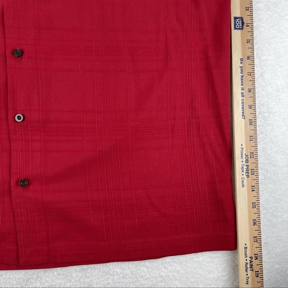 Tommy Bahama 100% Silk Camp Shirt Mens Red XL Short Sleeve Button Up Hawaiian - Picture 8 of 10